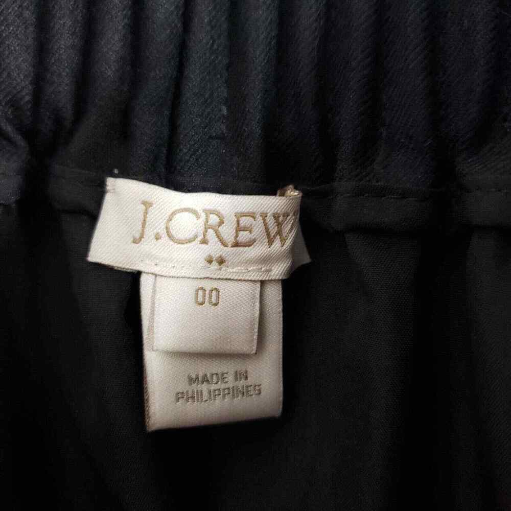 J. Crew Womens Skirt Size 00 Wool Sidewalk Black Lined Elastic Waist Pockets - Picture 6 of 8